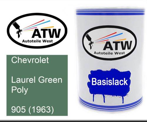 Chevrolet, Laurel Green Poly, 905 (1963): 500ml Lackdose, von ATW Autoteile West.